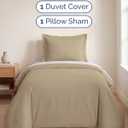 Duvet Cover Twin/Twin XL Size Set - Extra Soft Twin/Twin XL Duvet Cover 68" x 90" with 1 Pillow Sham - Hotel Luxury, Easy Care, Fade Free w/ Zipper Closures & Ties - Comfy, Cozy & Breathable (Beige)