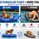 Dog Pool Float for Small Medium Large Dogs, Inflatable Puppy Raft for Pool Lake, Stable Floating Dog Bed & Pet Water Mat with Rope Handles, Durable Oxford & Thick PVC