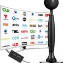 TV Antenna for Smart TV Indoor/Outdoor, TV Antenna for Local Channels, 2800+ Miles Range TV Antenna Outdoor with 360 Signal Strongest Booster, Supports 1080P 4K Reception HD, 16 FT Cable, Black