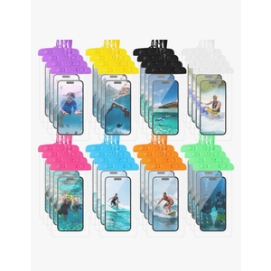 Flutesan 40 Pack Universal Clear Waterproof Phone Pouch Cell Phone Pouch Dry Bag Waterproof Cases Bag with Lanyard for Outdoor Sport Water Games Protect, up to 7 Inches (Colorful)
