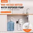 VEVOR Bottled Water Dispenser Pump System, 5 Gallon Dispensing System, Automatic Electric Water Dispenser, Single Inlet Water Jug Pump, Compatible Use with Coffee/Tea Machine, Refrigerator, Ice Maker