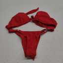 Sexy Bikinis for Women 2 Piece Bikini Spaghetti Strap Swimsuits Solid Color Bathing Swimwear Triangle Bathing Suit (Medium, Red)