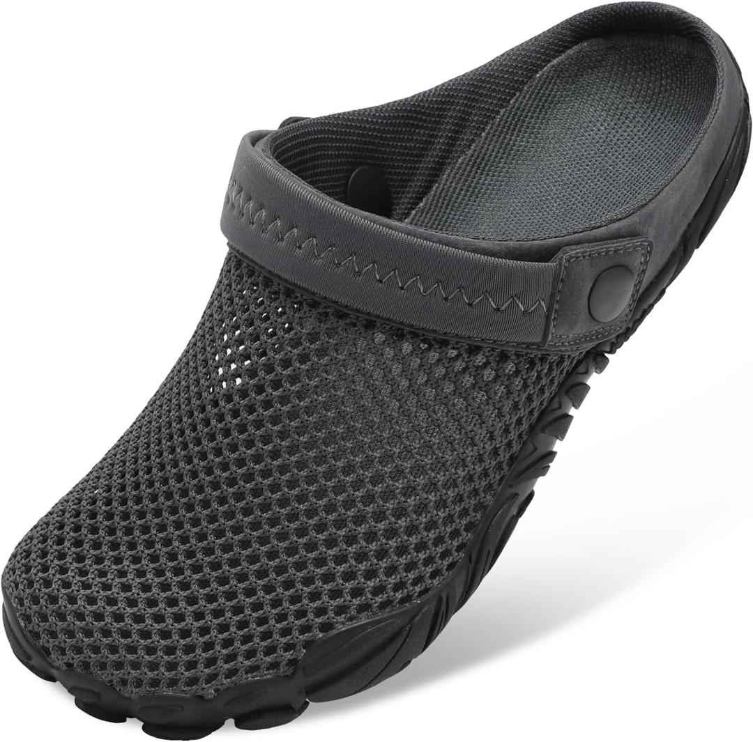 Besroad Outdoor Hiking Slip on Sandals Sports Water Shoes Fashion Sneakers Slippers Classic Clogs for Women Men (7.5 Women/6 Men, Mesh Dark Grey)