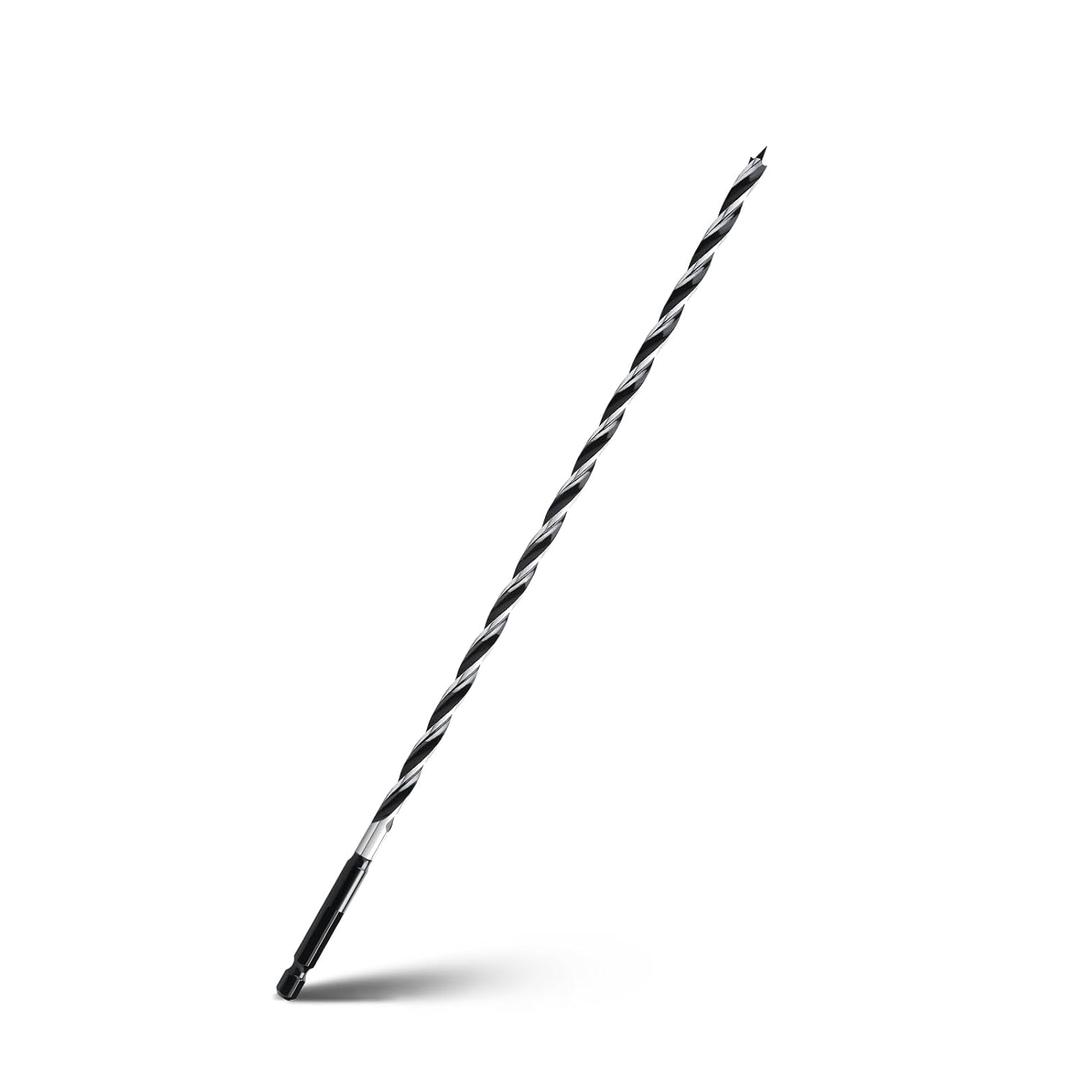 3/8'' x 12'' Auger Drill Bit for Wood, Hex Shank Tri Flute Ship Auger Long Drill Bit for Soft and Hard Wood,Tree Stump,Plastic,Drywall and Composite Materials