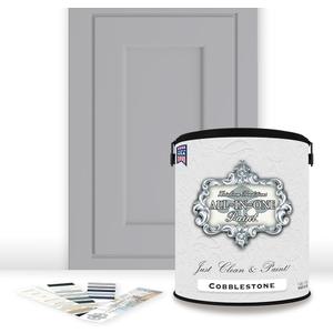 ALL-IN-ONE Paint, Durable cabinet and furniture paint. Built in primer and top coat, no sanding needed. Includes our 30 featured color card - Cobblestone, Gallon (128 Fl Oz (Pack of 1))