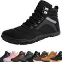 Womens Mens Winter Barefoot Boots Warm Minimalist Wide Toe Box Snow Boots Zero Drop Sole Outdoor Water Resistant Ankle Booties, Size: 9.5 Women/8 Men