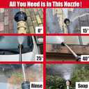 Meteor Blast 6 in 1 Pressure Washer Nozzle TipsMutiple Degrees in One Quick Change over and Adjustable, 1/4 inch Quick Connector, MAX 4500PSI for Pressure Washer