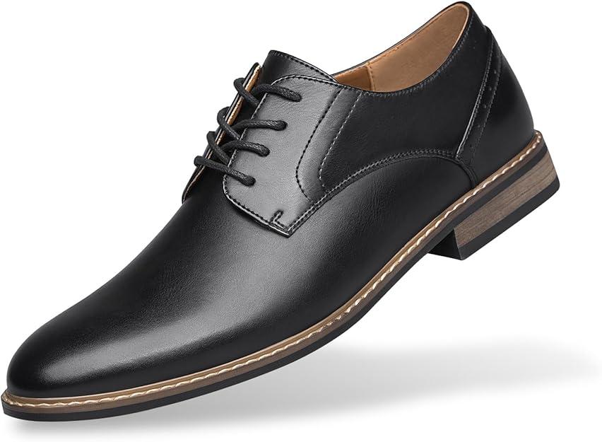 SILENTCARE Men's Oxford Formal Dress Shoes Business Comfortable Classic Lace Up Shoes, 9.5
