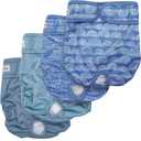 Female Dog Diapers for Small Dogs,4 Pack Reusable Washable Premium Puppy Diapers for Heat,Incontinence,Period Doggy Nappies,Blue S