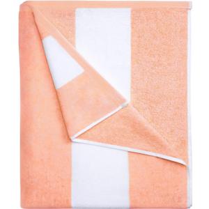 HENBAY Cotton Oversized Beach Towel - Large 70 x 35 Inch Pool Towel, Orange Striped Quick Dry Swimming Cabana Towel
