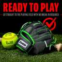 Franklin Sports Fastpitch Softball Gloves - Windmill Adult + Youth Fielding Gloves - 11" or 12" - Pink + Green (Green)