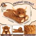 Highland Cow Stuffed Animals - Heatable Weighted Stuffed Animals, Lavender Scented Cow Plush for Sooth & Relax, Microwave Heating Pad for Period Cramps Pain & Stress Relief, Highland Cow Gifts Brown