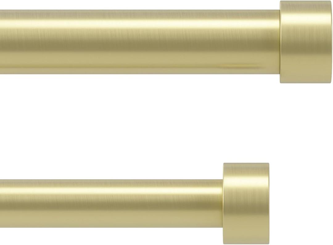 Umbra Cappa Double Curtain Rod, Includes 2 Matching Finials, Brackets & Hardware, 66 to 120-Inch, Gold