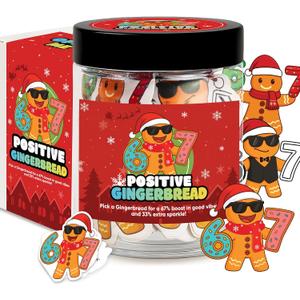 Positive Gingerbread 67 Jar with 60 Affirmation Card, Christmas Emotional Support Gingerbread Gifts for Women, Kids, Teens, 67 Gifts, Stocking Stuffer for Teen Girls, Boys, Women, Men