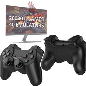 20000+ Games Retro Wireless Game Stick - Retro Game Console with 40 Emulators , 4K HD Output System, Plug and Play Video Game Consoles with 64GB TF Card, 2.4G Wireless Controllers