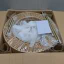 Large Boho Chandeliers for Dining Room, 4-Light Rattan Hand-Woven Rustic Chandelier Light Fixtures, 17.7" Farmhouse Hanging Pendant Lighting for Kitchen Island, Bedroom, Living Room