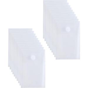 YESSART 3 x 5 Vertical Plastic Envelopes Hook Loop Closure Coupon Receipt Sticker Holder 20 Pack