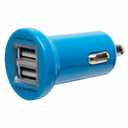 2 x Dual USB Car charger, Green and Blue