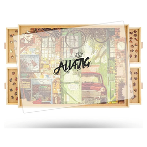 ALL4JIG 1500 Pieces Rotating Puzzle Board with 4 Drawers and Cover,25"x34" Portable Wooden Jigsaw Puzzle Table for Adults,Lazy Susan Spinning Puzzle Boards Birthday Gift for mom