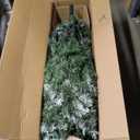 6Ft Artificial Tree Pre-Lit Snow Flocked Pencil Christmas Tree