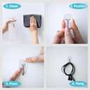MOVELYST 15 Small Hooks+30 Removable Strips, Clear Wire Hanger Hooks, Damage-Free Utility Hooks, Heavy Duty with Adhesive Strips, No Tools Wall Hook for Hanging, Value Pack