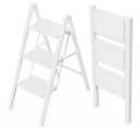 WOA WOA Step Ladder for Home, Foldable Step Stool for Kitchen with Non-Slip Pedals, Sturdy Ladders Supports up to 330 lbs, Compact and Portable - 3 Step/White