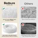 Bedsure Calming Dog Bed for Extra Large Dogs - Donut Washable Large Pet Bed, 45 inches Anti-Slip Round Fluffy Plush Faux Fur Dog Bed, Fits up to 120 lbs Pets, Frost Grey