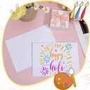 60 Sets Blank Colored Paper Cards with Envelopes Set 5 x 7 Inch Foldable Blank Colored Papre Postcards and Envelopes 140lb/300 GSM Cotton Watercolro Paper Cards for Painting or Card Making