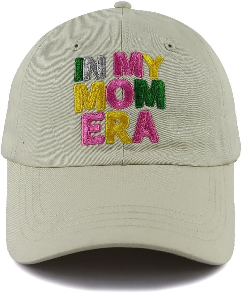 Mama Hats for Mothers Day or Mom Birthday Gifts, Funny Adjustable Embroidered Womens Baseball Cap for New Mom (Beige)