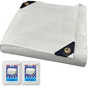 TARPAL Tarp 6'x 10' White Tarp Waterproof 7.5 mil(2-Pack) Medium Duty All Purpose Poly Tarps Cover Waterproof,Snow Proof UV Protection,Rip and Tear Proof,Poly Tarpaulin