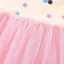 Little Girls Cotton Dresses Flutter Short Sleeve Summer Dress for 2-7 Years Old (3-4T, Tutu-multicolor Dots Pink)