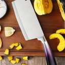 Knife Set Stainless Steel Cleaver Knives Set with Rotatable Acrylic Storage Block Sharpener Sharp Cutlery Kitchen Knife Block Set Chef Cooking Cutting Knives (Black)
