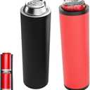 Tactical Double Can Holder, Ultra Chill System, Assault Tactical Insulation for Two 12oz Beverage Cans, 3D Printed Slim Can Cooler for Beer and Soda (Black and red*2pcs)