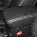 GLK Center Console Armrest Cover for Jeep Wrangler JK 2011-2017, Waterproof Car Armrest Seat Box Cover, Car Interior Accessories, PU Leather Cushion Protector Pad, only for JK 2011-2017 (White Stitch)