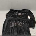 Juicy Couture Women's 2 Piece Velvet Fleece Long Sleeve Scoop Neck Fitted Top and Pants Lounge Sleepwear Set (X-Large, Black)