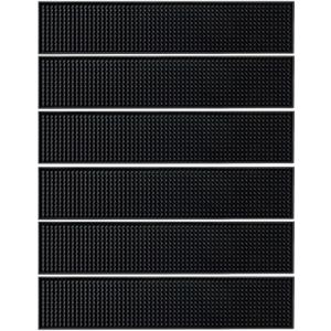 17.5x3.5 inches Long PVC Bar Rail Mat Non-Slip Serving Spill Mat (Pack of 6)