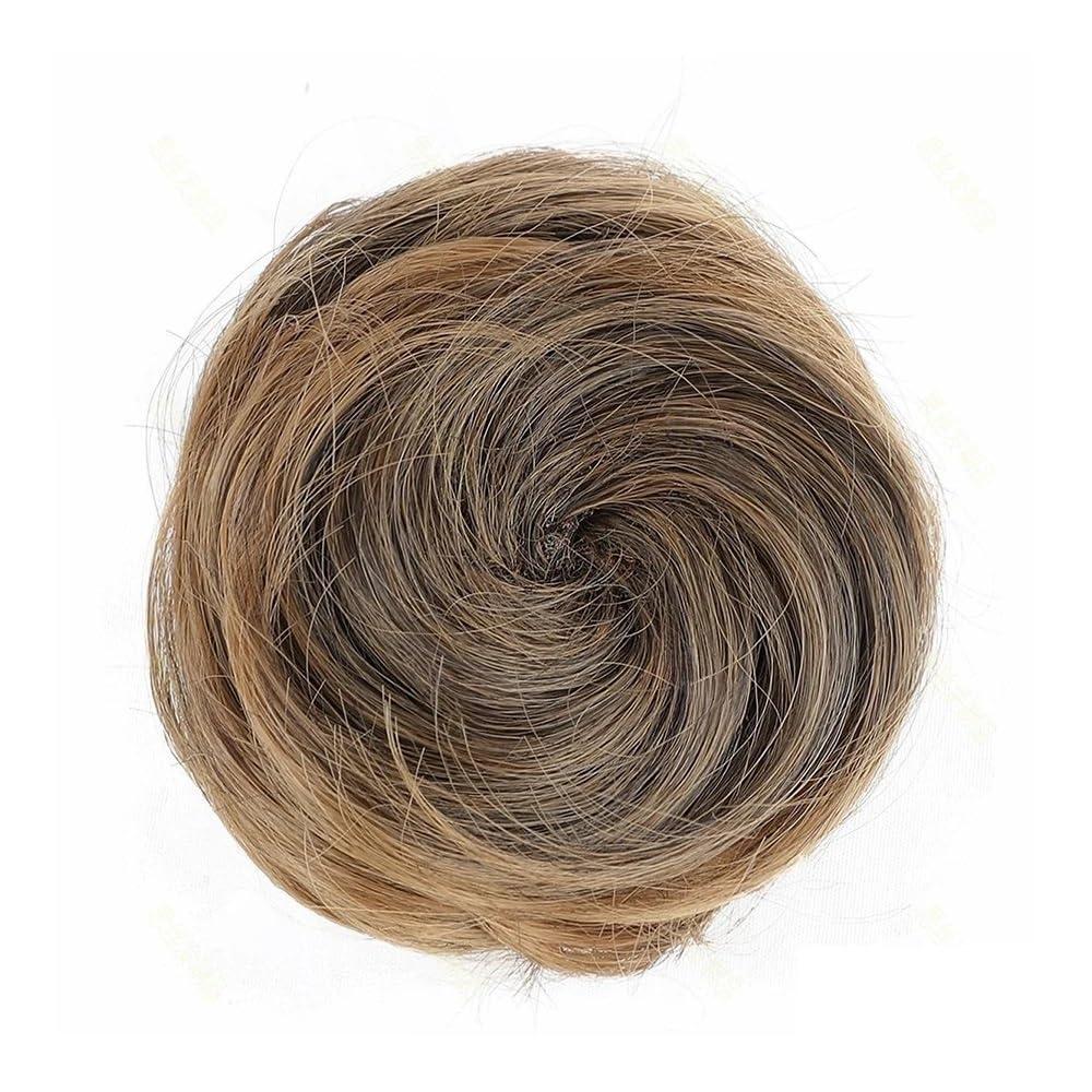 Donut Updo Accessory Hairpieces for Women Synthetic Space Bun Mini Claw Clip in Messy Fake Hair Bun Extensions Wig Elegant or Chic Look(Black Brown,1pc)