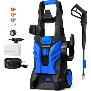 Electric Pressure Washer, 2.5 GPM Power Washer with 4 Nozzles and Foam Cannon, High Pressure Cleaning Machine for Cars, Driveways, Fences, Patios, Home Cleaning