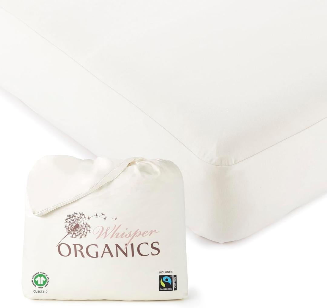 Organic Waterproof Mattress Protector King Size - 100% Waterproof Mattress Pad with Quiet & Breathable Triple Layer Protection - Fairtrade & GOTS Certified Durable Machine Washable Design (King)