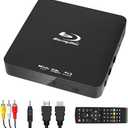 Didar Blu Ray DVD Player, Ultra Mini 1080P Blue Ray Disc Player Home Theater Play All DVDs and Region A 1 Blu-Rays, Support Max 128G USB Flash Drive + HDMI/AV Output + Built-in PAL/NTSC with Cables
