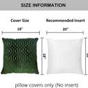 Throw Pillow Cover, 18" x 18" Modern Green Geometric, Embroidery Cut, Velvet Luxury Contemporary Pillow Cover, for Couch, Sofa, Living Room, Bedroom (Insert NOT Included)