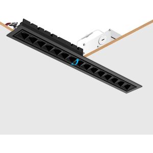 20W 3000K 1200LM Linear Recessed Light,TRIAC/ELV/0-10V Dimmable(Black), 1Pack
