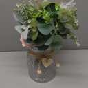 Faux Flowers with Vase,Artificial Silk Roses in Vase, Fake Plant Eucalyptus Flower Arrangement for Home Office Farmhouse Bathroom Dining Table Centerpiece Decorations Coffee Table Decor (Pink)