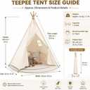 Tent with Teepee with Pom Pom Tents -Family Tents for Camping Hiking Traveling Outdoor Party Christmas, Large