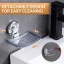LEVERLOC Chrome Suction Cup Soap Dish Holder for Shower Wall Drill-Free Rustproof Waterproof Wall Mount Strong Suction Removable Bar Soap Sponge Holder for Bathroom Bathtub Kitchen