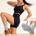 3 x AugRing Women's Striped Cotton Crew Socks Cozy Casual Athletic Quarter Socks for Running & Gym Size 5-11