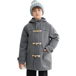 maoo garden Boys Winter Wool Coat Dress Peacoat Kids Heavy Sherpa Jacket Hooded Warm Thicken Windproof Overcoats