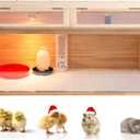 Large Wooden Chicken Brooder Box with Bulb Set and Thermometer - Brooder Box for Chicks Indoor Accommodates Up to 12 Chicks - Ideal for Chickens, Ducks, Quails, Hamsters, and Lizards32x16x16 Inches