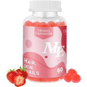 Hair Skin and Nails Vitamins Gummy, for Hair Skin, Nails, Biotin, Vitamin C, Keratin, Chewable Supplement, 30 Day Supply (60 Count Pack of 1), BB date 06/21/2027