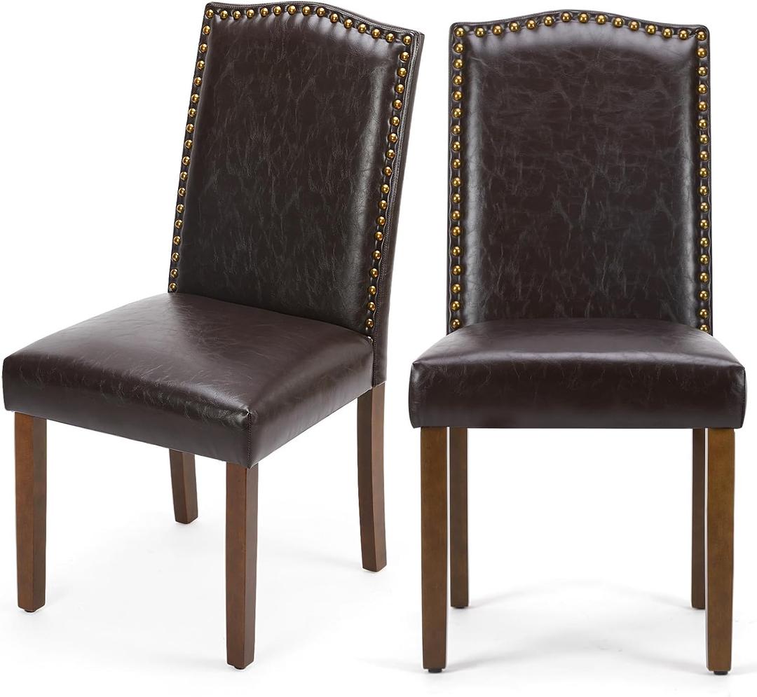 DUMOS Dining Chairs Set of 2, PU Leather Kitchen Chairs for Living Room